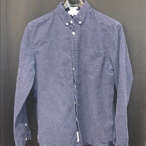 Blue Speckled Button Up